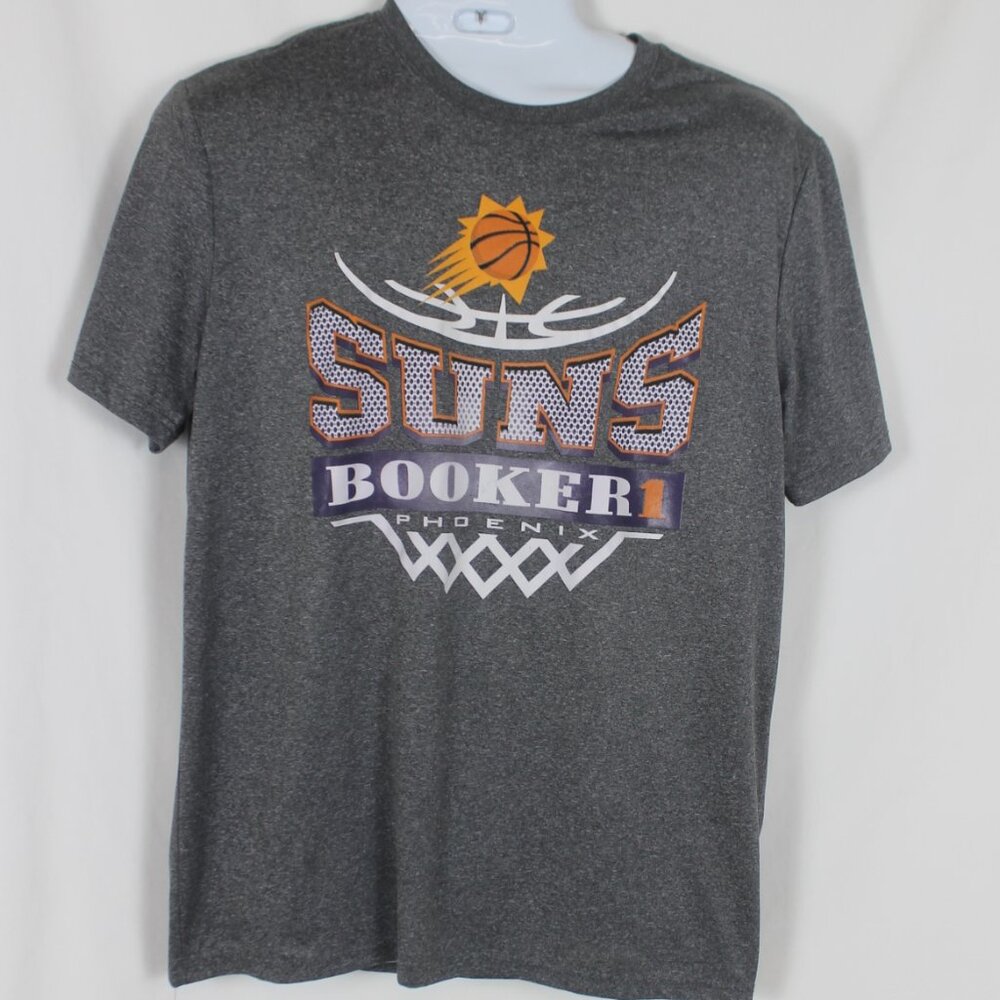 PHOENIX SUNS BOOKER Basketball Gray T-Shirt Men Size Large Crew Neck Graphic